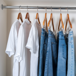 Men's casual pant and shirt set in simple design
